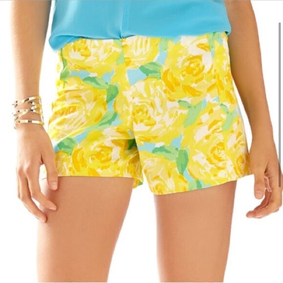 Lilly Pulitzer Pants - Lilly Pulitzer Deenie Floral Short Sunglow Yellow